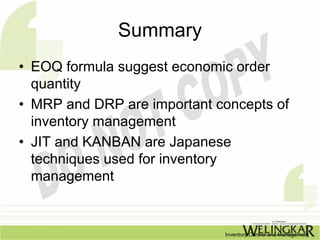 Inventory control and management | PDF