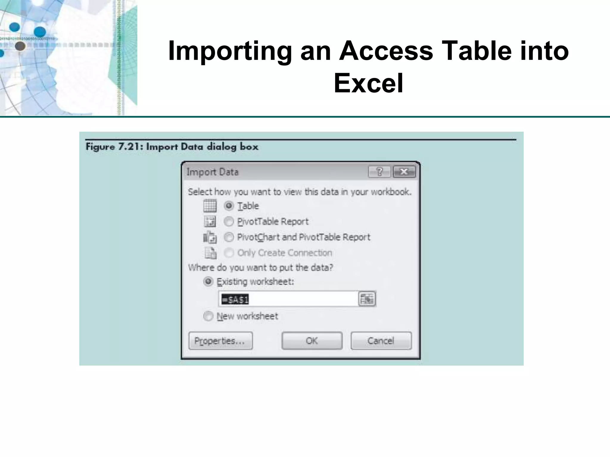 Importing an Access Table into Excel
