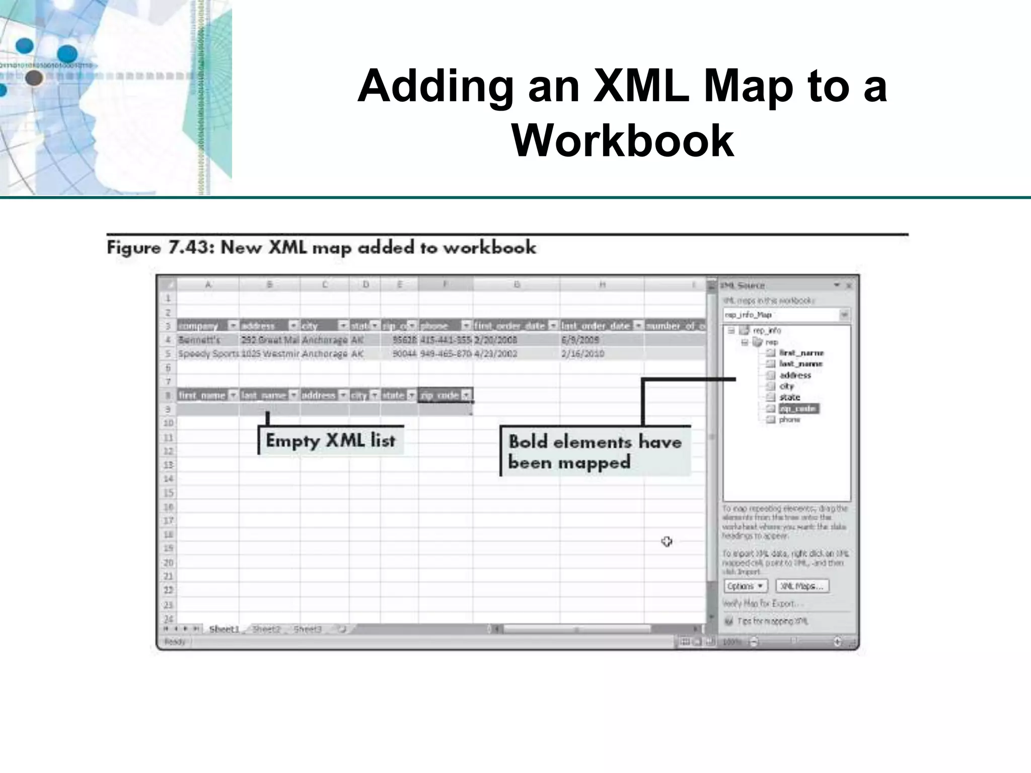 Adding an XML Map to a Workbook