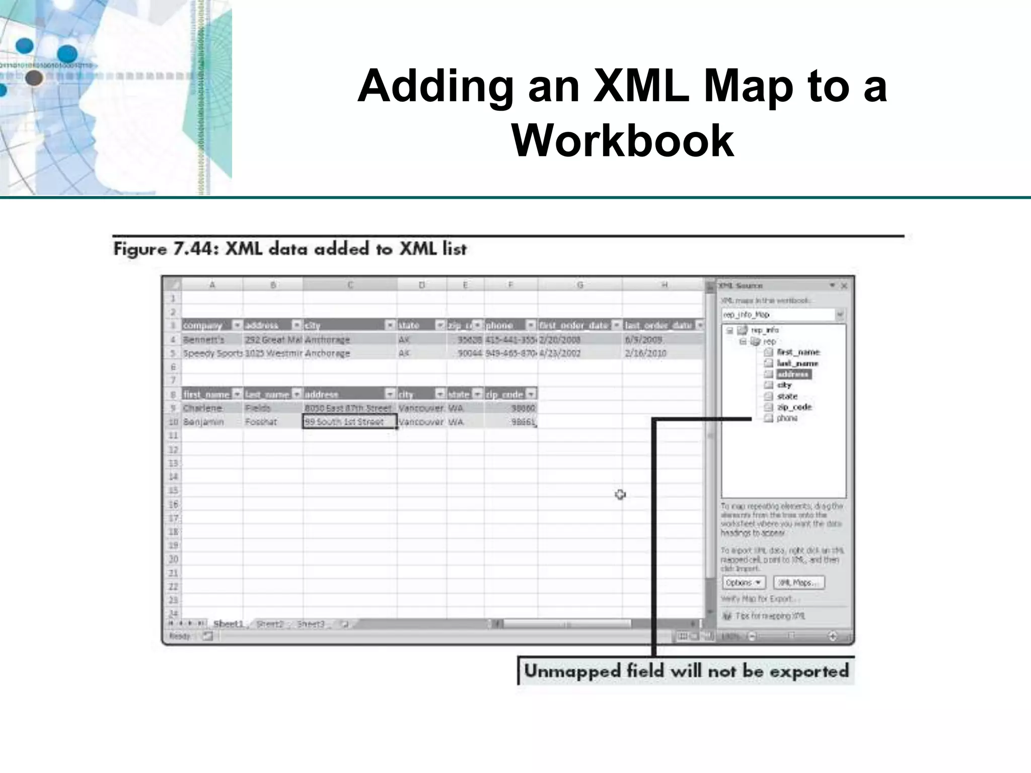 Adding an XML Map to a Workbook