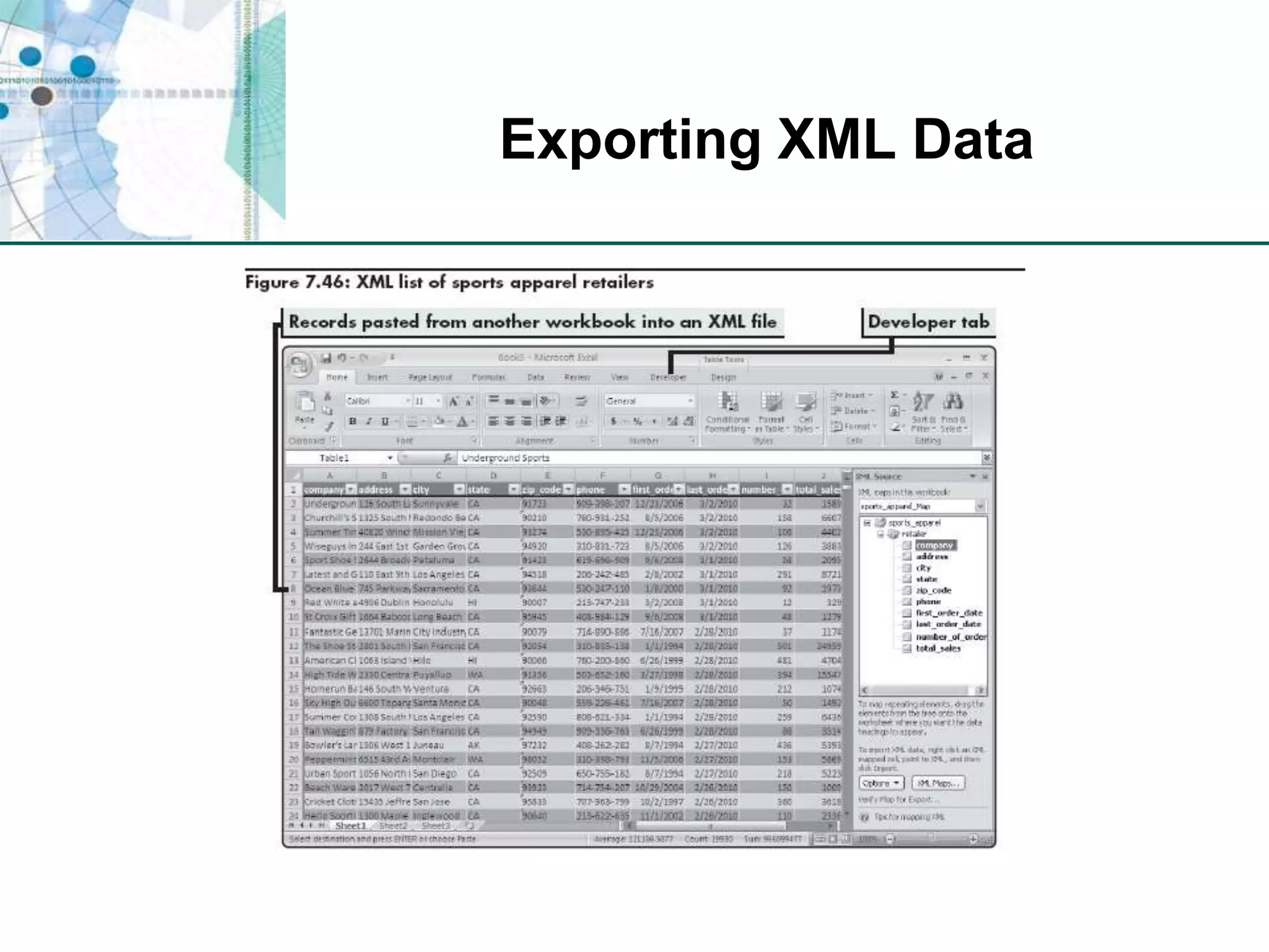 Exporting XML Data