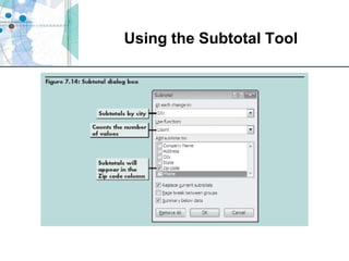 Using the Subtotal Tool