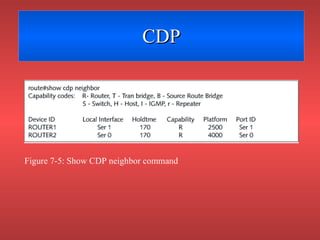 CDP Figure 7-5: Show CDP neighbor command 