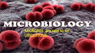 MICROBES are said to be
UBIQUITOUS
 