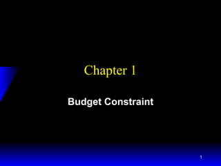 Chapter 1 Budget Constraint 