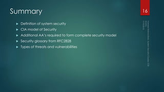 System Security Computer Science System Security-Chapter 1 | PPTX