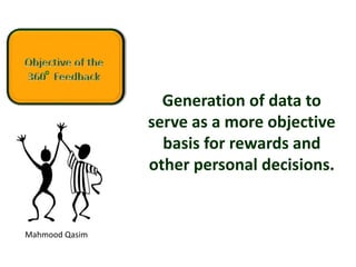Mahmood Qasim
Generation of data to
serve as a more objective
basis for rewards and
other personal decisions.
 