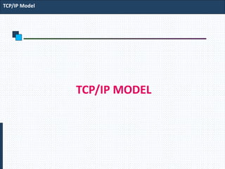 TCP/IP Model
TCP/IP MODEL
 
