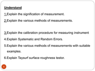 Explain Measuring Chapter-1_Mechanical Measurement and Metrology | PPTX