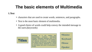 CHAPTER – 1 Multimedia | PDF