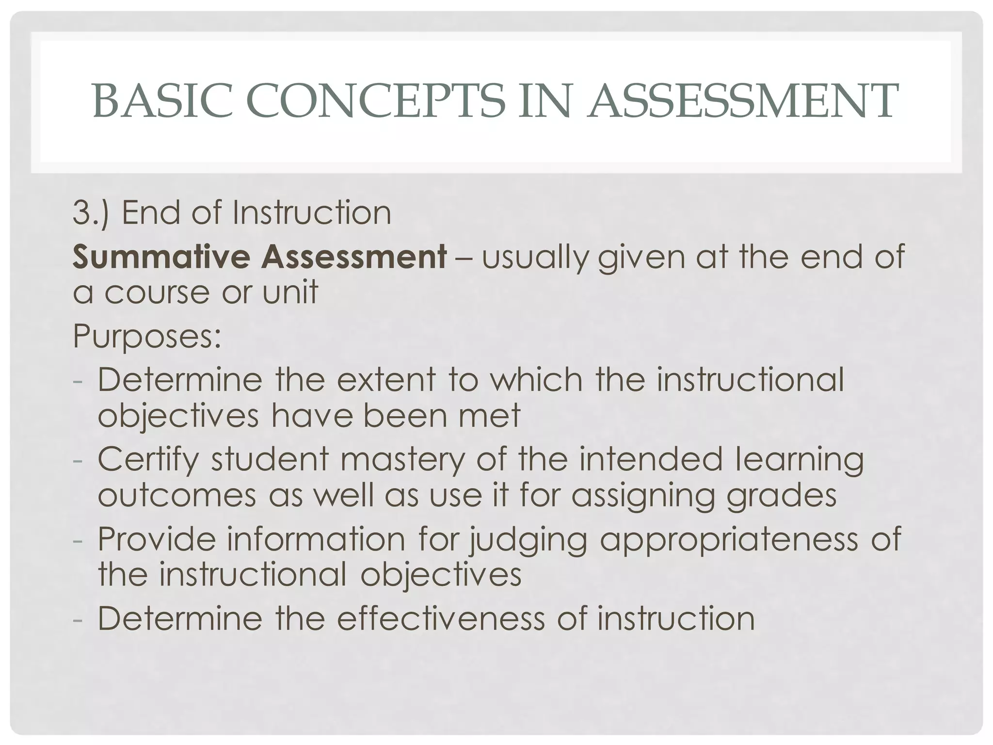 Basic Concepts in Assessment in Learning | PDF