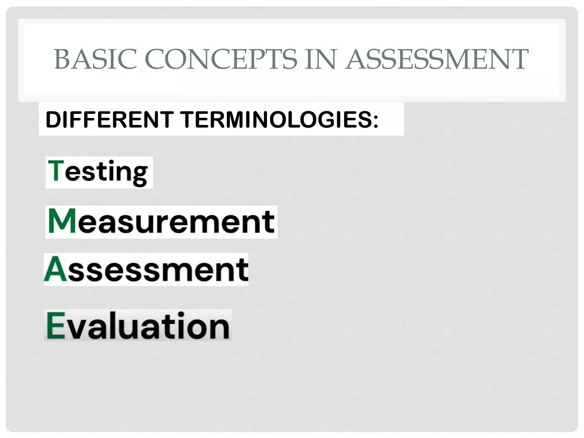 Basic Concepts in Assessment in Learning | PDF