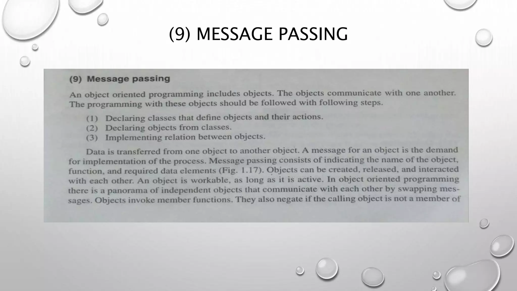 (9) MESSAGE PASSING
 