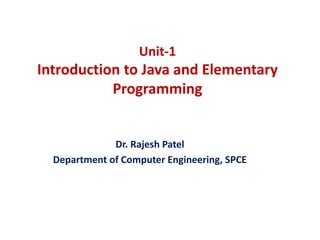 Chapter-introduction about java programming | PPT