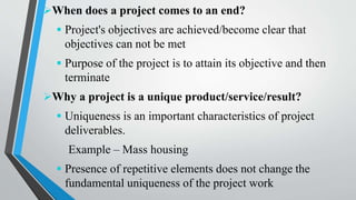 Project Uniqueness Example chapter-1.pptx scheduling for construction | PPTX