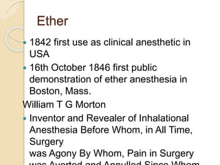 Chapter 1-intro duction of anesthesia | PPTX