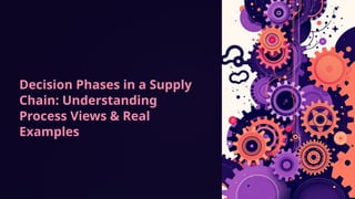 Decision Phases in a Supply
Chain: Understanding
Process Views & Real
Examples
 