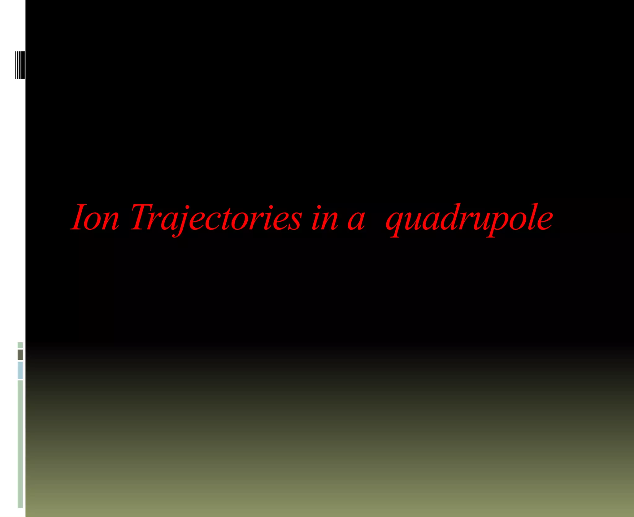 Ion Trajectories in a quadrupole
 