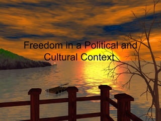 Freedom in a Political and Cultural Context  