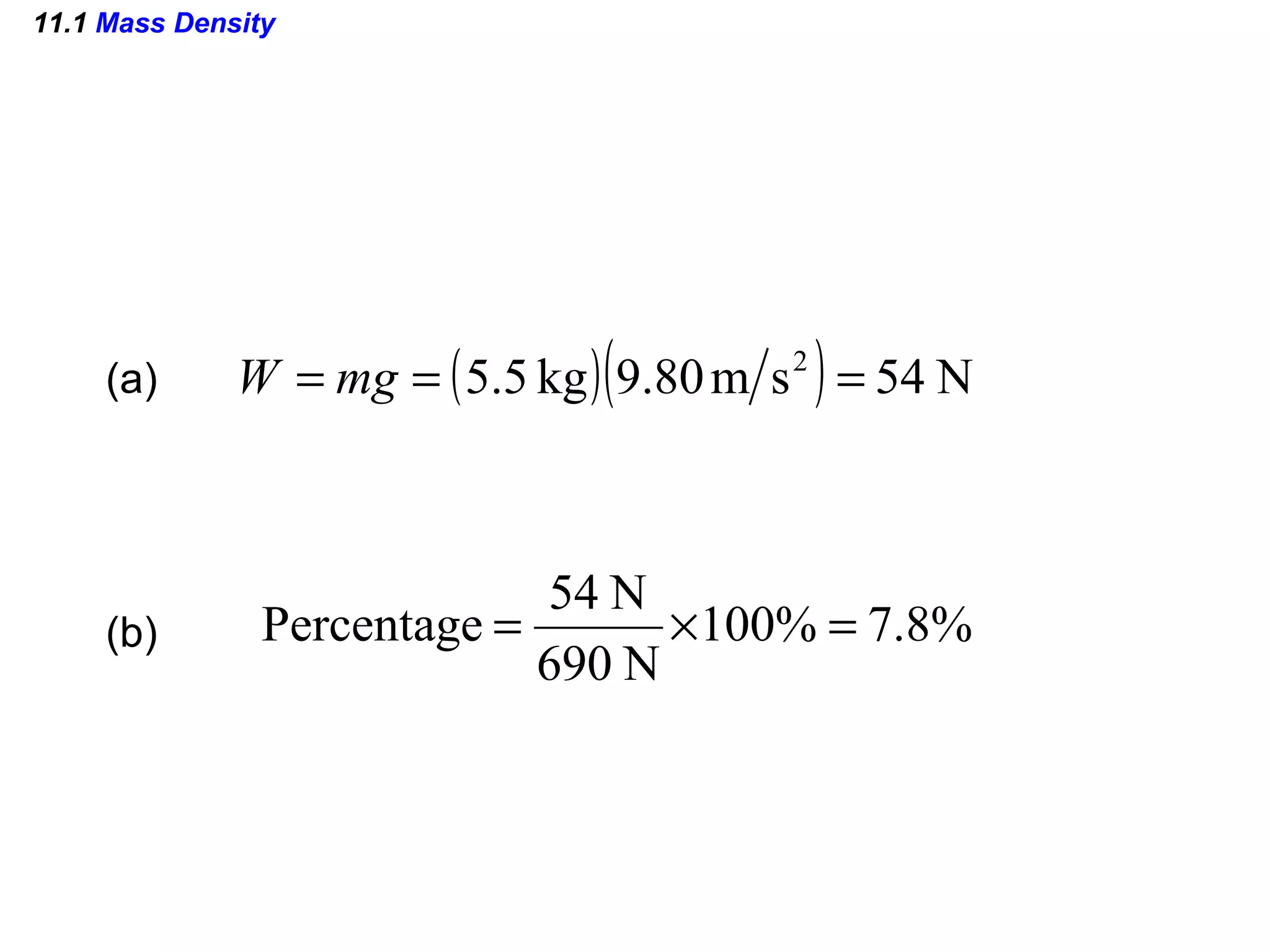 11.1  Mass Density (a) (b) 