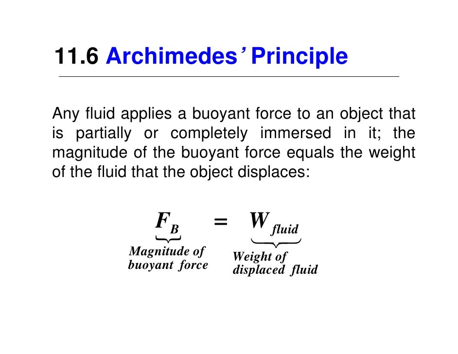 archimedes principle equation archimedes principle equation