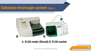 Substrate-chromogen system (Cont..)
59
Essentials of Medical Microbiology
A. ELISA reader (Biorad); B. ELISA washer
 