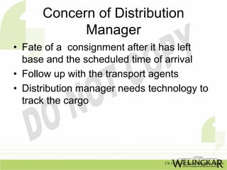 Consignment Distribution Use of technology in logistics | PDF