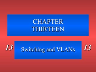 CHAPTER THIRTEEN Switching and VLANs 