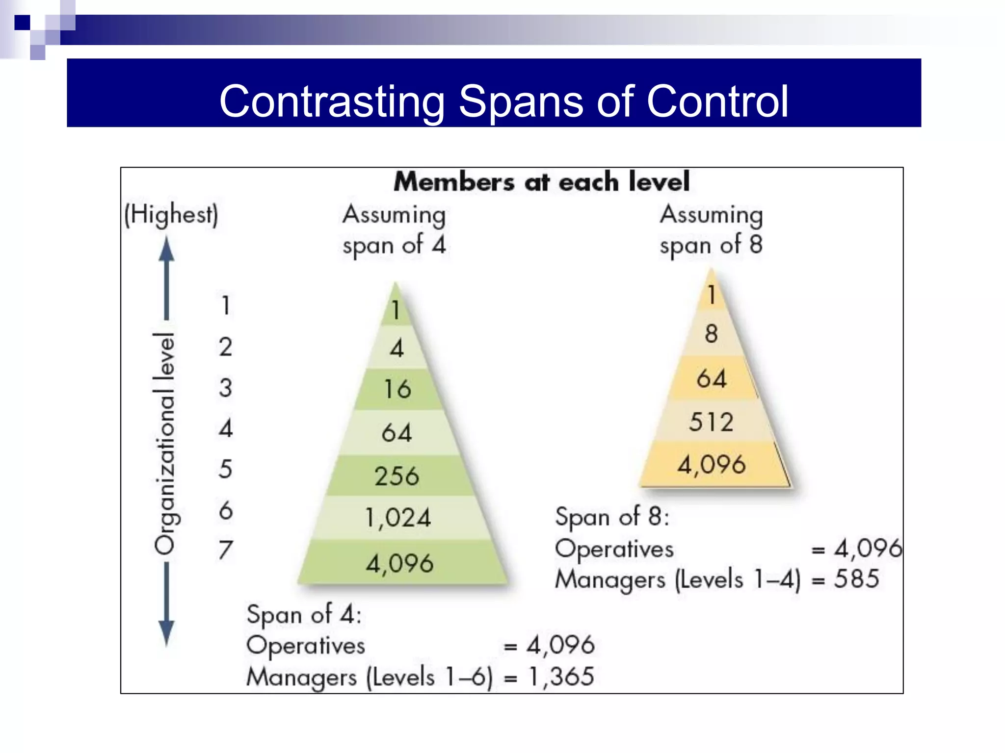 Contrasting Spans of Control
 