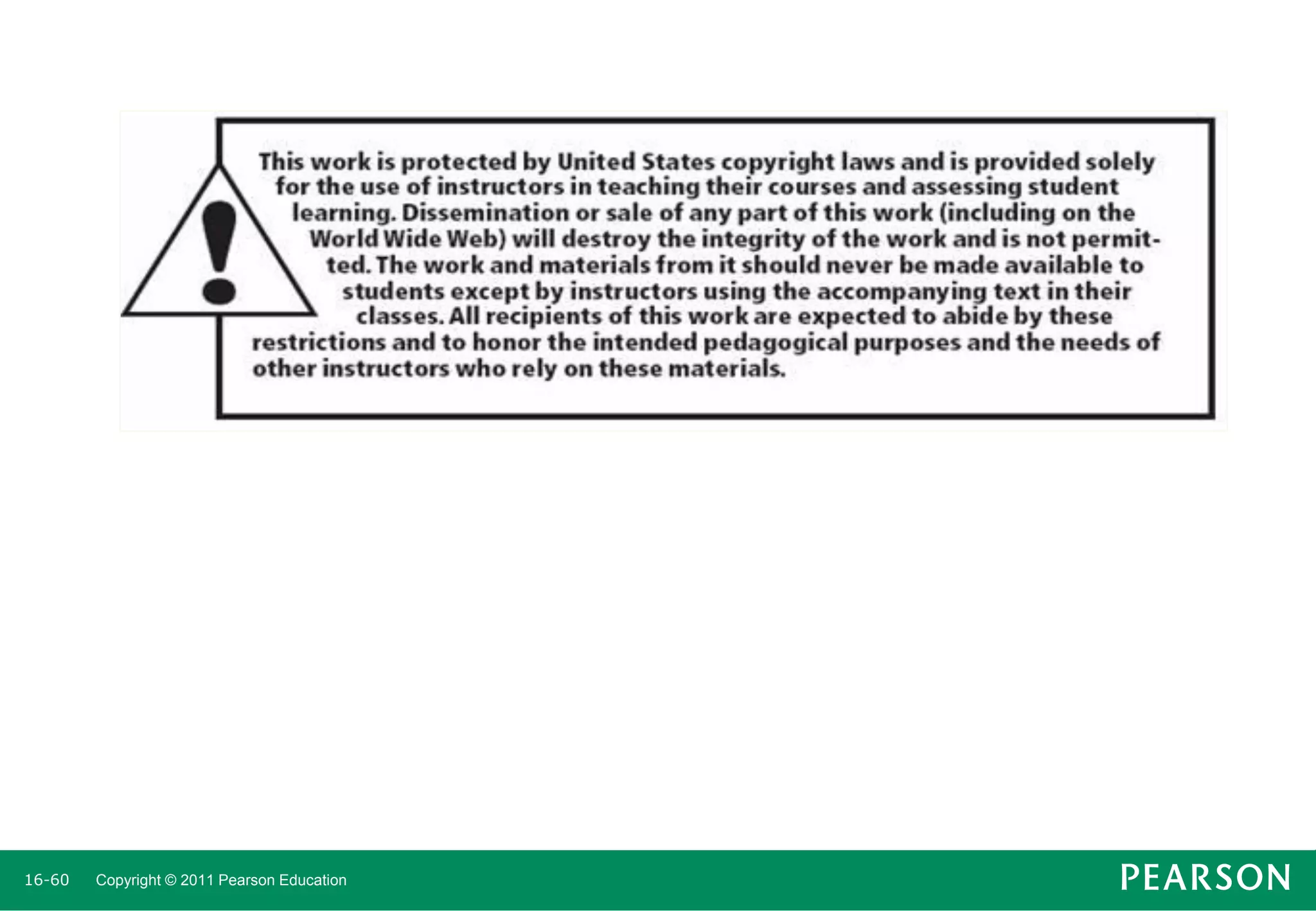 16-60

Copyright © 2011 Pearson Education

 