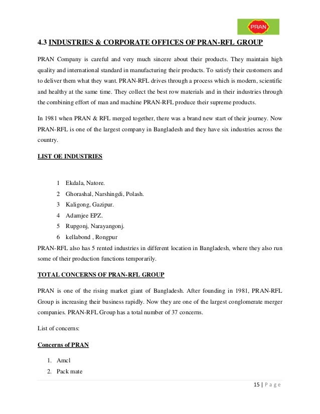 Analyzing The Market Of Pran Rfl
