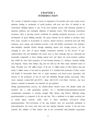 Chapter of GEOPOLYMERIC BUILDING MATERIALS BY SYNERGIC UTILISATION OF ...