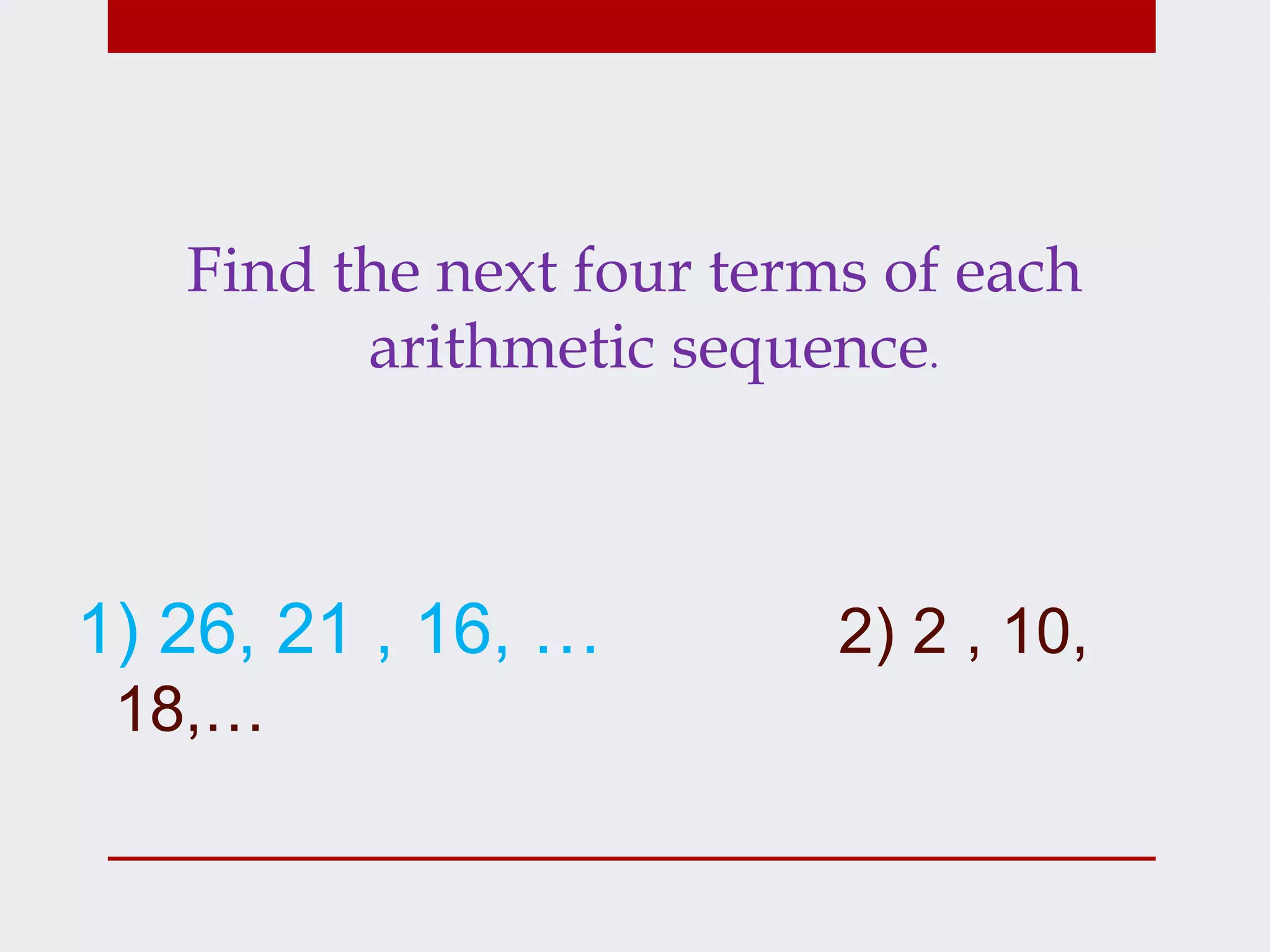 Chapter 1 arithmetic & geometric sequence | PPT
