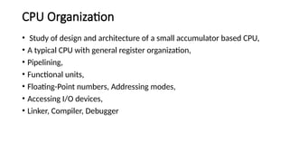 Chapter-1 CPU ORGANIZATION and architectur | PPTX