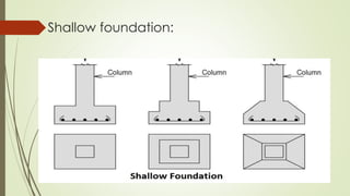Shallow foundation:
 