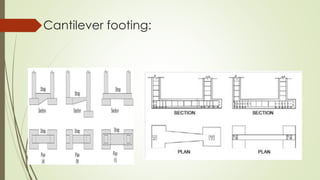 Cantilever footing:
 