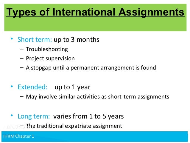 types of international assignment