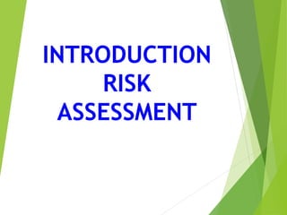 INTRODUCTION
RISK
ASSESSMENT
 