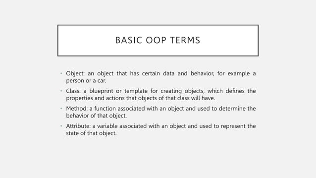 Basic Concepts of Object Oriented Programming | PPT