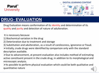 chapter -1 pharmacognosy bpharm 4th sem cognosy | PPTX