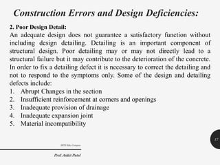 Design Errors In Construction Chapter 1 repair stratergies | PPTX