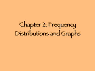 Chapter 2: Frequency Distributions and Graphs 