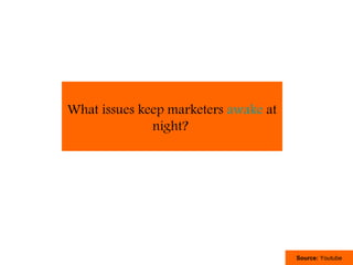 What issues keep marketers awake at
              night?




                                      Source: Youtube
 
