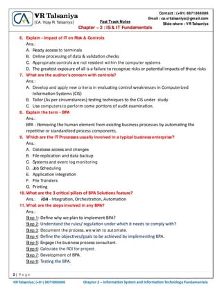 Chapter - 2 : Information System & Information Technology Fundamentals