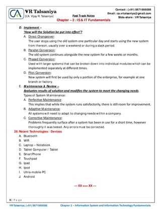 Chapter - 2 : Information System & Information Technology Fundamentals