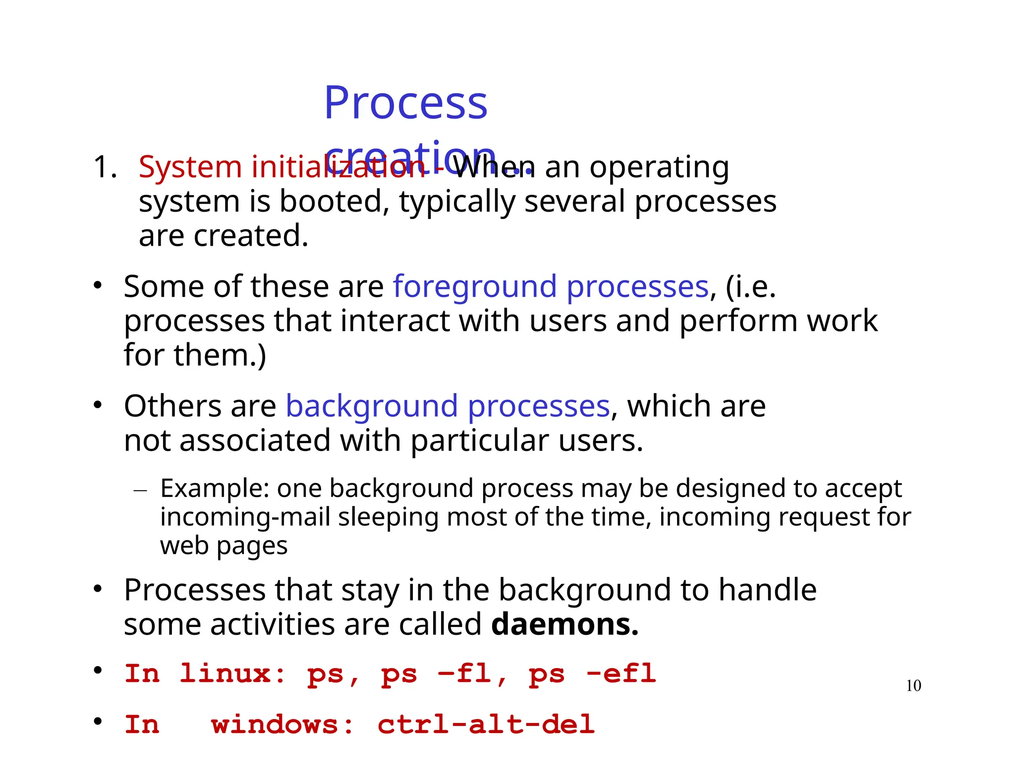operating system process management with example | PPTX