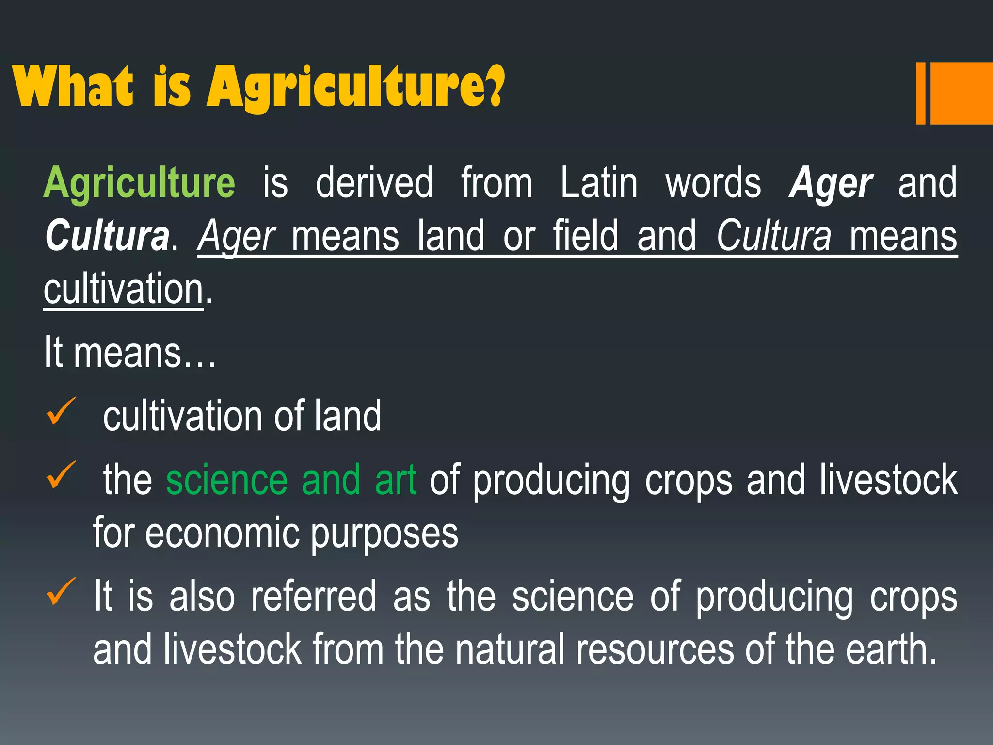 Agriculture What Does It Mean