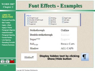 how to display hidden text in word 2007