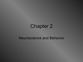 Chapter 2 Neuroscience and Behavior 