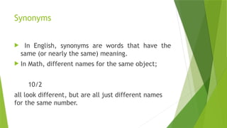 Numbers Synonym Math Chapter-2-Math-100.pptxsssddddddssssdddd | PPTX